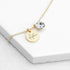 Personalised Gold Birthstone Crystal and Disc Necklace PER4224-APR