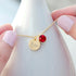 Personalised Gold Birthstone Crystal and Disc Necklace PER4224-JUL