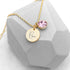 Personalised Gold Birthstone Crystal and Disc Necklace PER4224-JUN