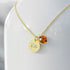 Personalised Gold Birthstone Crystal and Disc Necklace PER4224-NOV