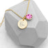 Personalised Gold Birthstone Crystal and Disc Necklace PER4224-OCT