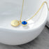Personalised Gold Birthstone Crystal and Disc Necklace PER4224-SEP