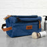 Personalised Jetsetter Denim Wash Bag Blue