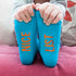 Personalised Kids Turquoise & Terracotta Orange Christmas Day Socks PER2514-LRG
