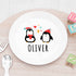 Personalised Kids Winter Penguin Plastic Plate