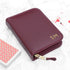 Personalised Leather Double Playing Card Case PER3988-BUR