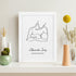 Personalised Line Art New Mum and Baby Feeding Print WPR224
