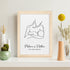 Personalised Line Art New Mum and Baby Feeding Print WPR225