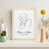 Personalised Line Art New Mum and Babys Love Print WPR237