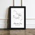 Personalised Line Art Relaxed Baby Print WPR262