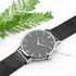 Personalised Men's Metallic Charcoal Grey Watch With Black Face