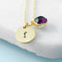 Personalised Monogram Gold Birthstone Crystal and Disc PER4314-FEB