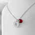 Personalised Monogram Silver Birthstone Crystal and Disc PER4315-JAN
