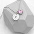 Personalised Monogram Silver Birthstone Crystal and Disc PER4315-JUN