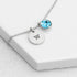Personalised Monogram Silver Birthstone Crystal and Disc PER4315-MAR