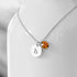 Personalised Monogram Silver Birthstone Crystal and Disc PER4315-NOV