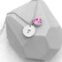 Personalised Monogram Silver Birthstone Crystal and Disc PER4315-OCT