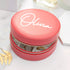 Personalised Coral Round Jewellery Case