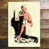 Pin Up Girl Getting In Bathtub - Metal Personalised Art Wall Sign