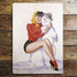 Pin Up Girl Snowman Winter Christmas - Metal Plaque Art Wall Sign