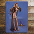 Pin Up Girl Spaniel Naughty Dog Eating Shoe  - Metal Plaque Art Wall Sign