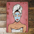 Pop Art Spa Face Mask Metal Wall Sign Plaque