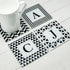 Set of Four Glass Coasters - Black & White Design