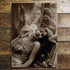 Smoking Lady Vintage Daydreaming Man - Metal Pin Up Art Wall Sign
