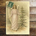Vintage Christmas Angel Tree Stamp  - Metal Festive Wall Sign